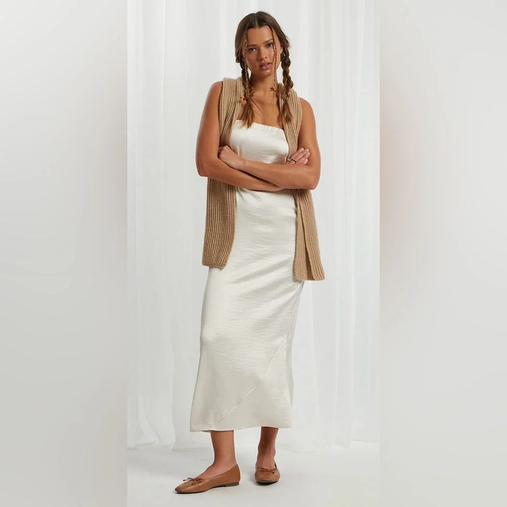 Beverly and Beck Silk Strapless Midi Dress (Size M) - Picture 3 of 6